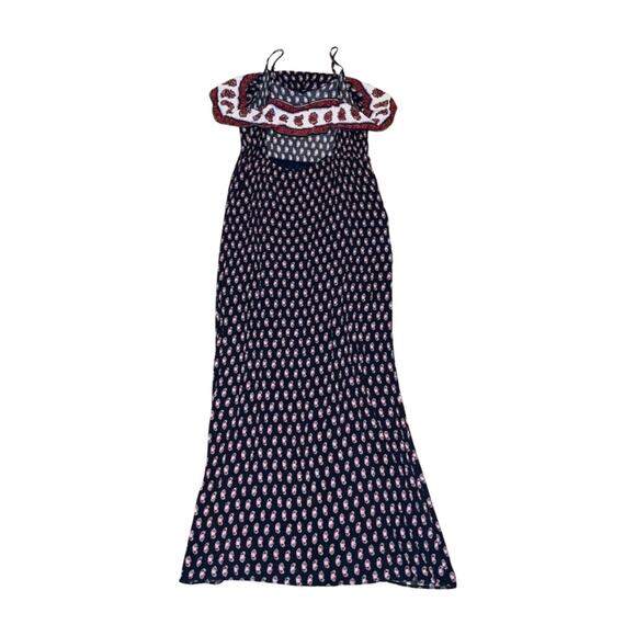 American Eagle Maxi Dress Adjust Straps Boho Side Slit Open Back Size L - Picture 3 of 4